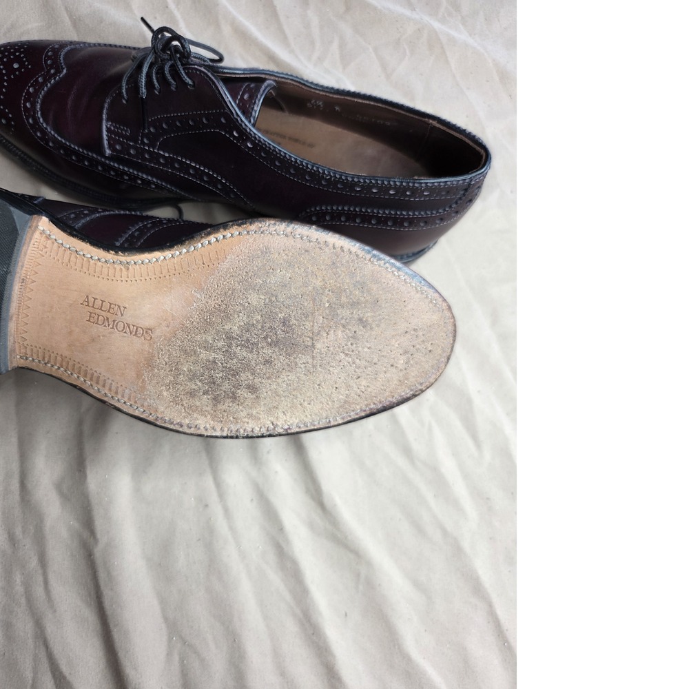 Allen Edmonds Concord Burgundy Leather Wingtip Oxford Mens Size 6.5D Dress - Picture 11 of 13